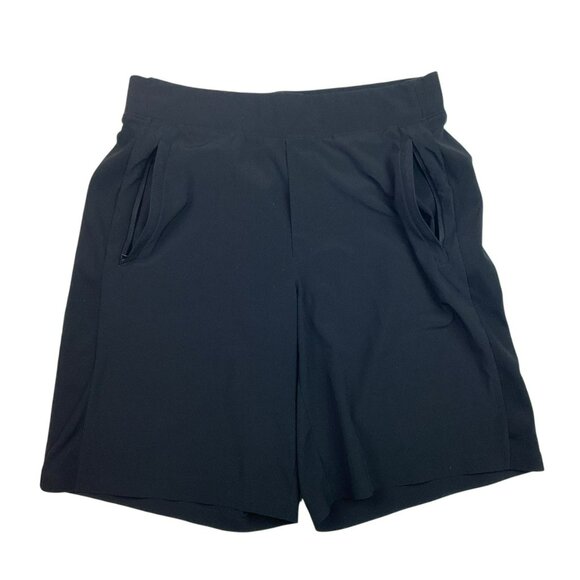 Athleta 4 Zip-Pockets Shorts Black High-Rise Relaxed Fit Shorts Womens 6 - Picture 2 of 7
